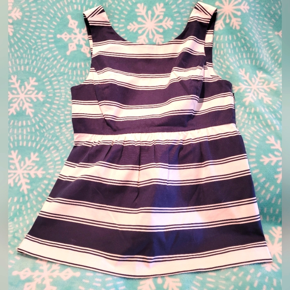 Vineyard Vines splash Stripe peplum top size 6